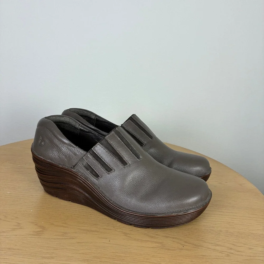 Bionica Leather Wedge Loafers‎ Slip On Shoes Women's 11 Comfort Support Walking